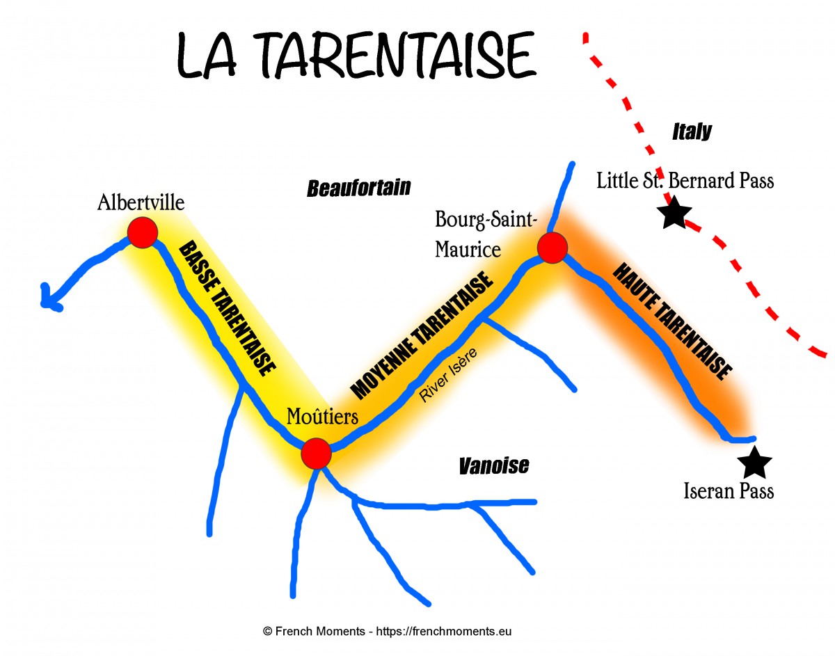 Map of Tarentaise copyright French Moments