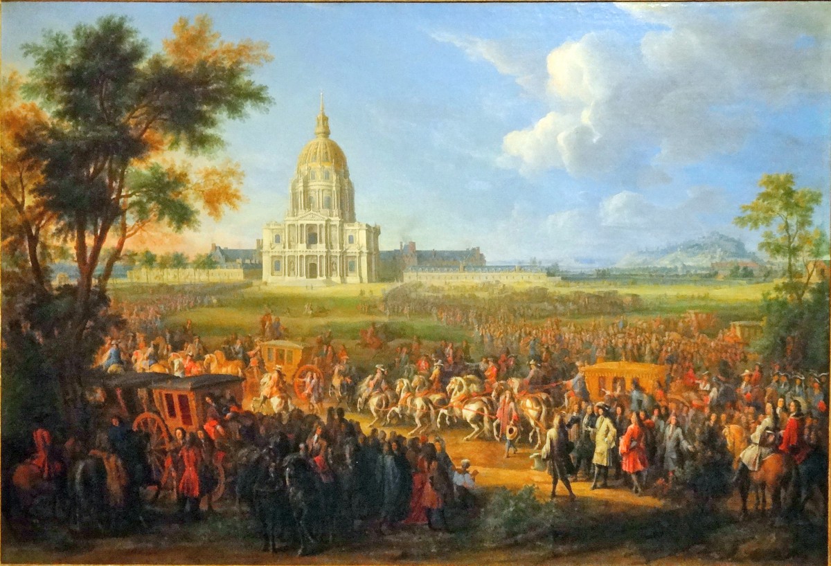 Visit of Louis XIV to Les Invalides in 1706. Painting by Pierre-Denis Martin