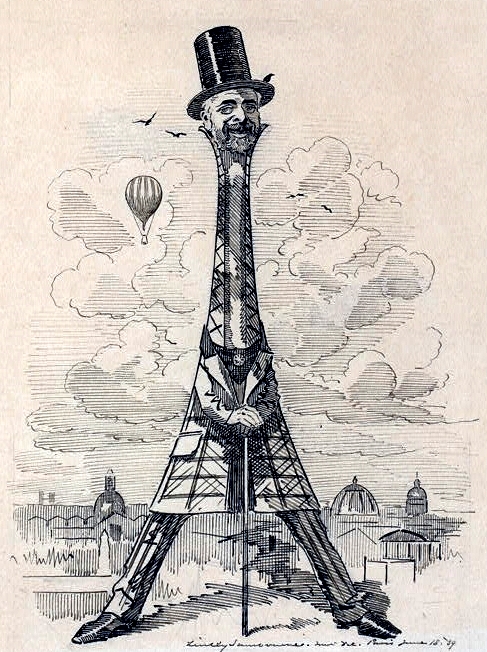 Funny facts about Paris: Gustave Eiffel by Edward Linley (1889)
