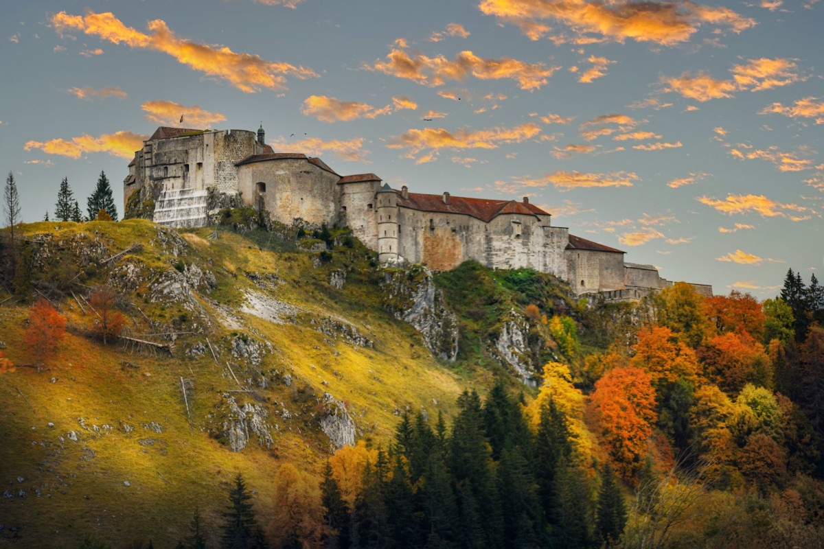 Autumn in France - - Chateau de Joux in the Jura © French Moments