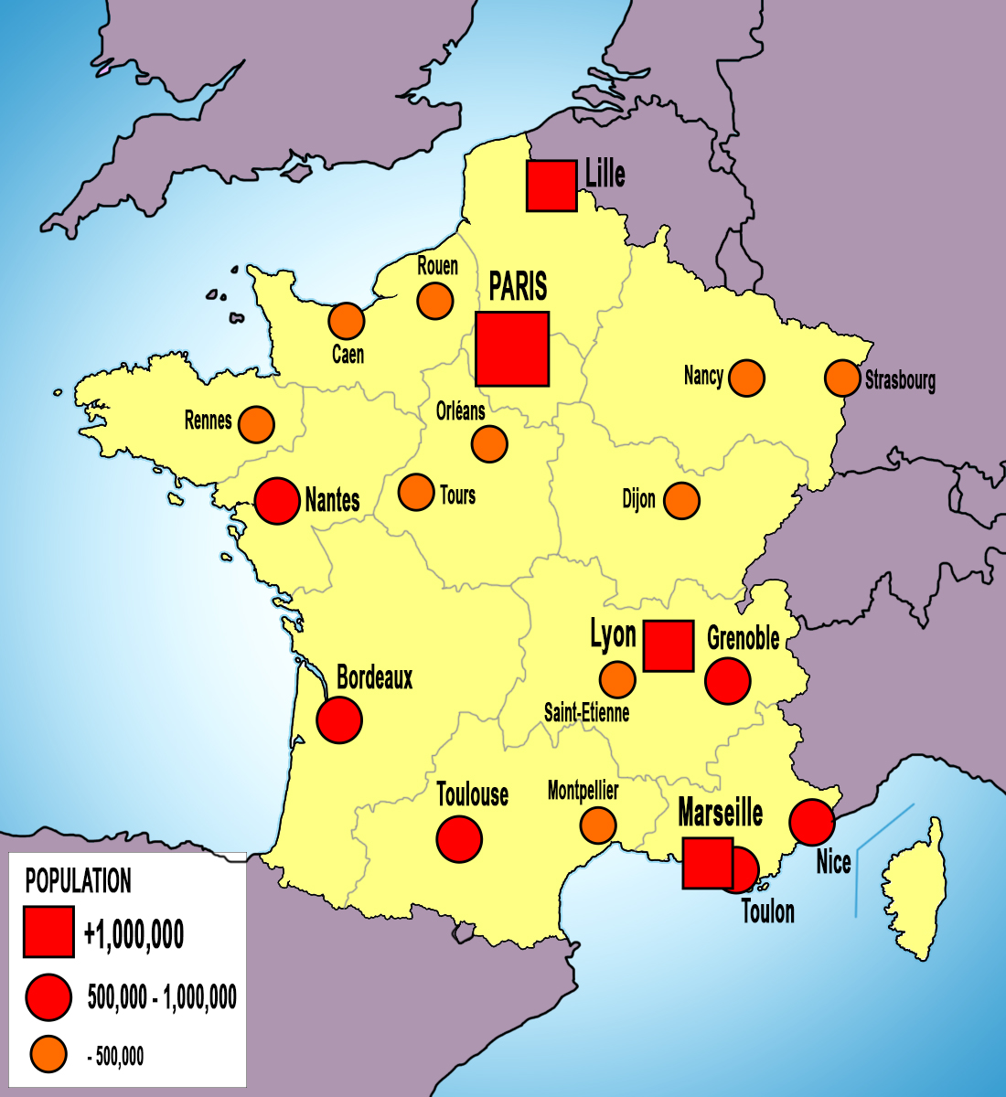France Map of Cities copyright French Moments