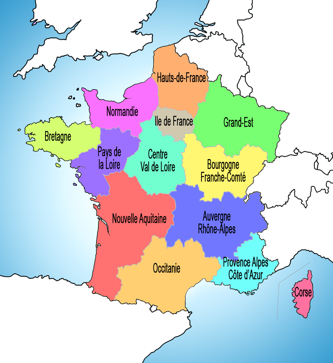France Map of Regions © French Moments