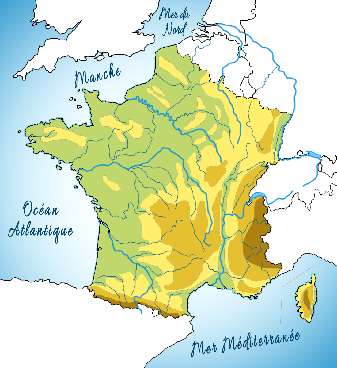 Map of France - the seas © French Moments