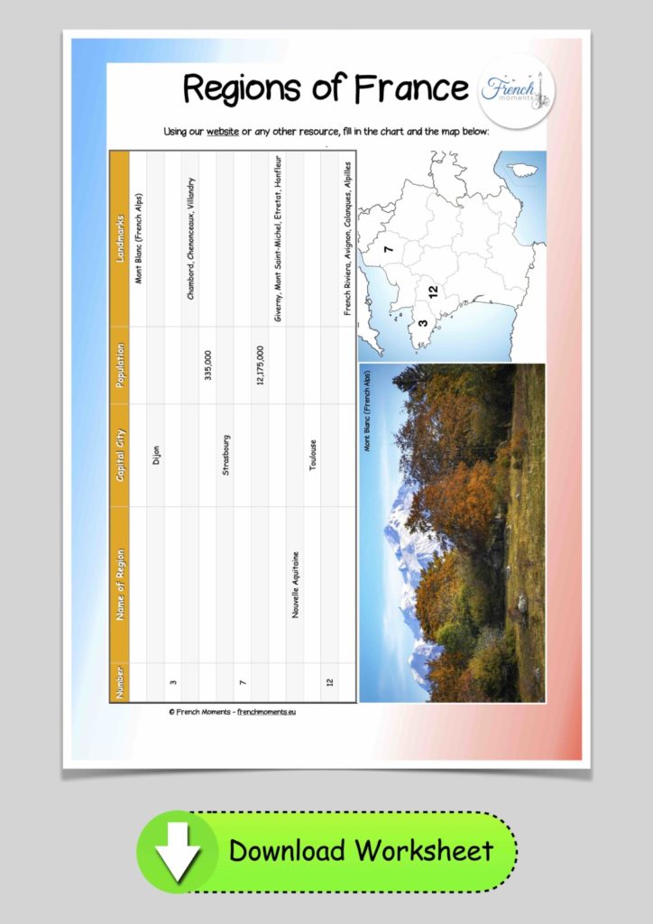 Free Geography of France Worksheets - French Moments