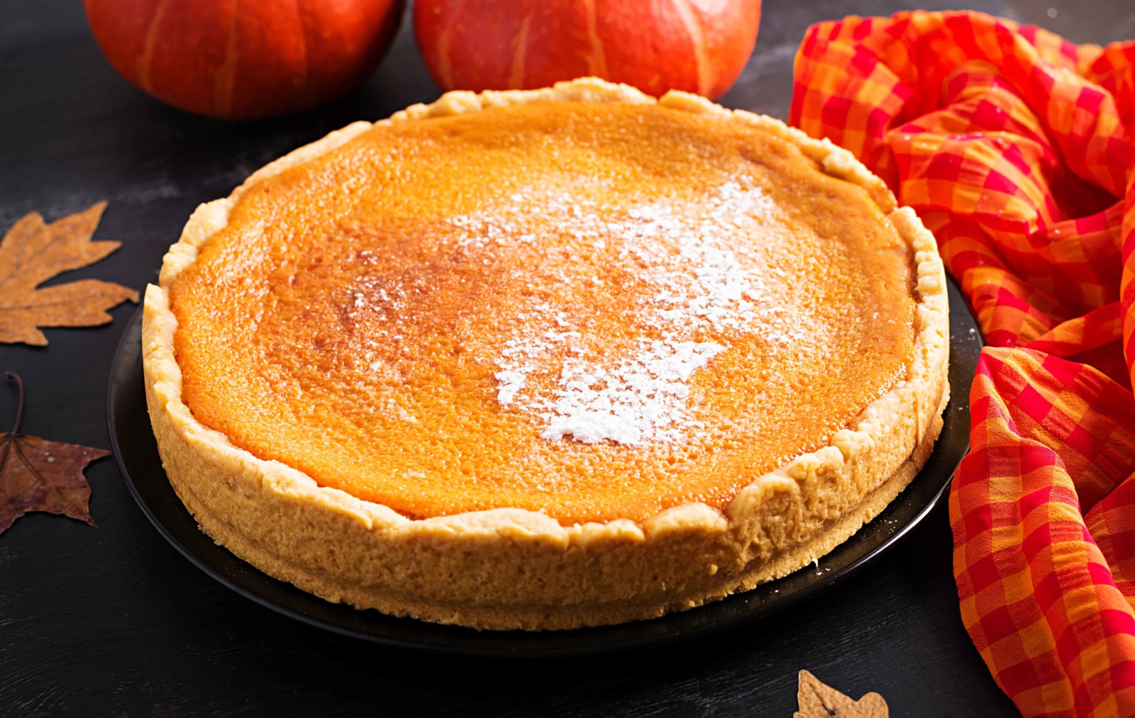 American Pumpkin Pie Thanksgiving Day. Photo Timolina via Envato Elements