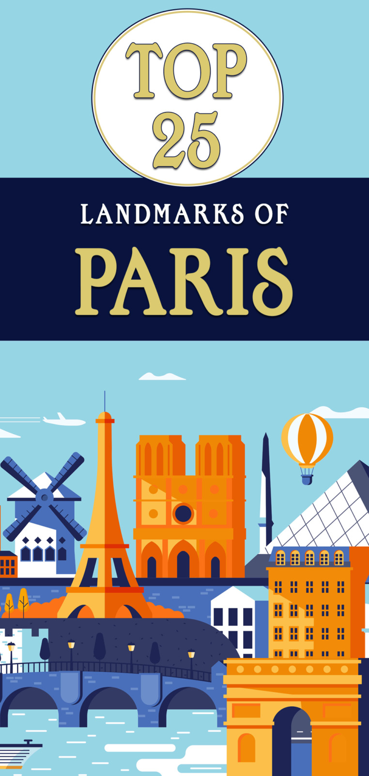 Landmarks of Paris for Pinterest. Design by graphics4u