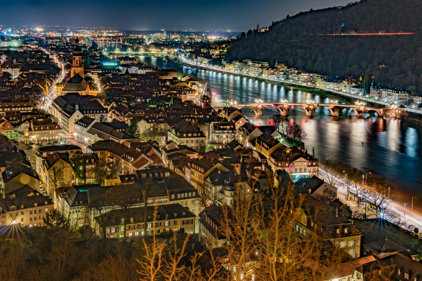 Heidelberg by night © Georg Buzin - licence [CC BY-SA 4.0] from Wikimedia Commons