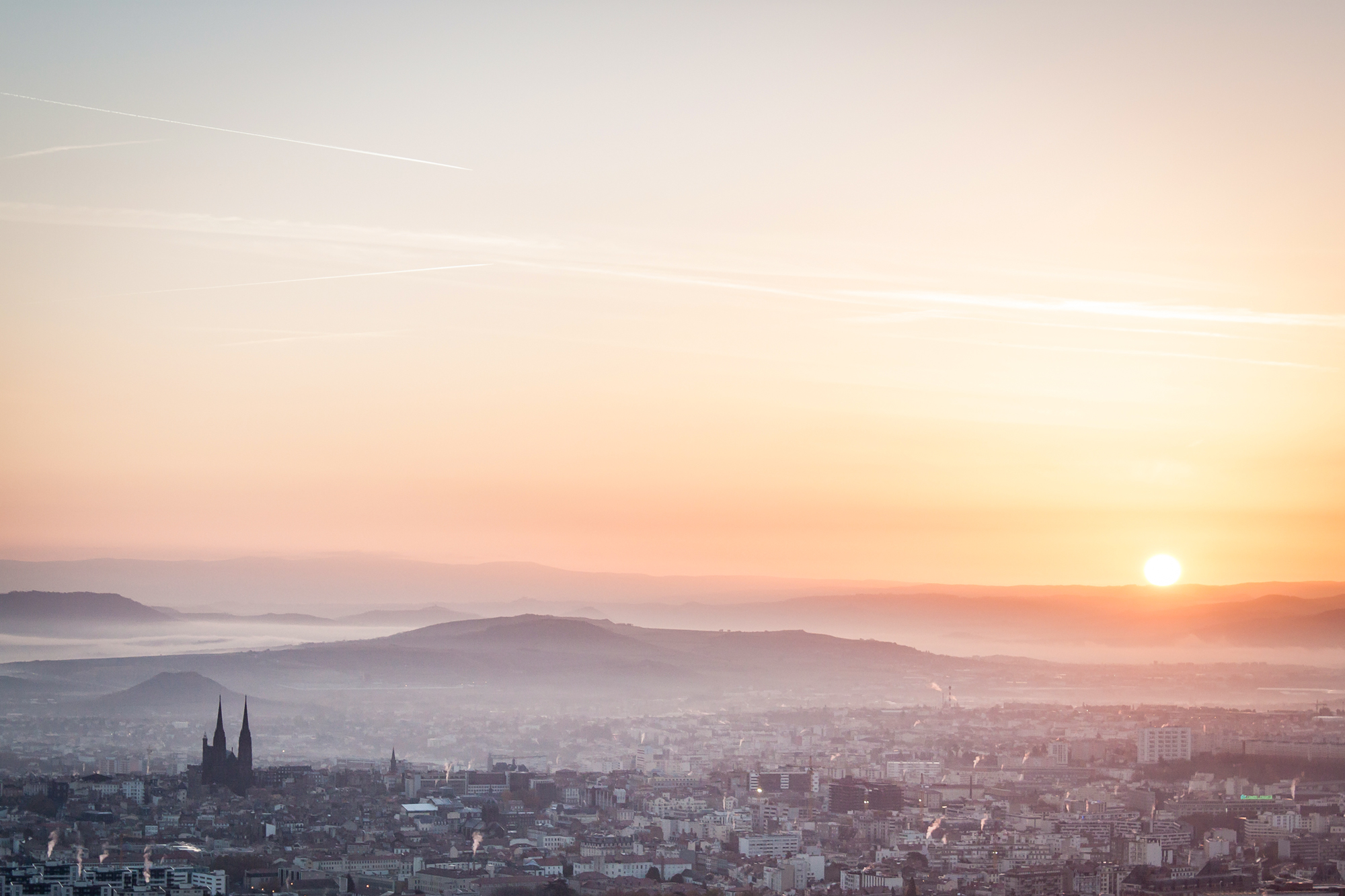 Sunrise over Clermont-Ferrand Clermont-Ferrand (by designesto via Envato Elements)