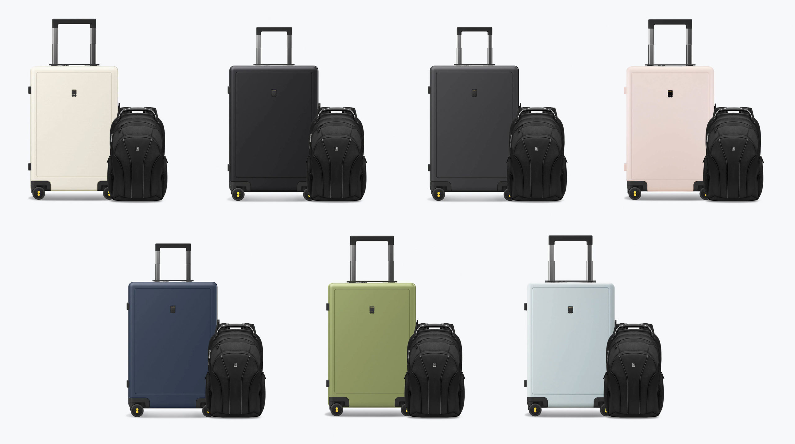 Level8 Textured Luggage and Laptop Backpack Set Colours