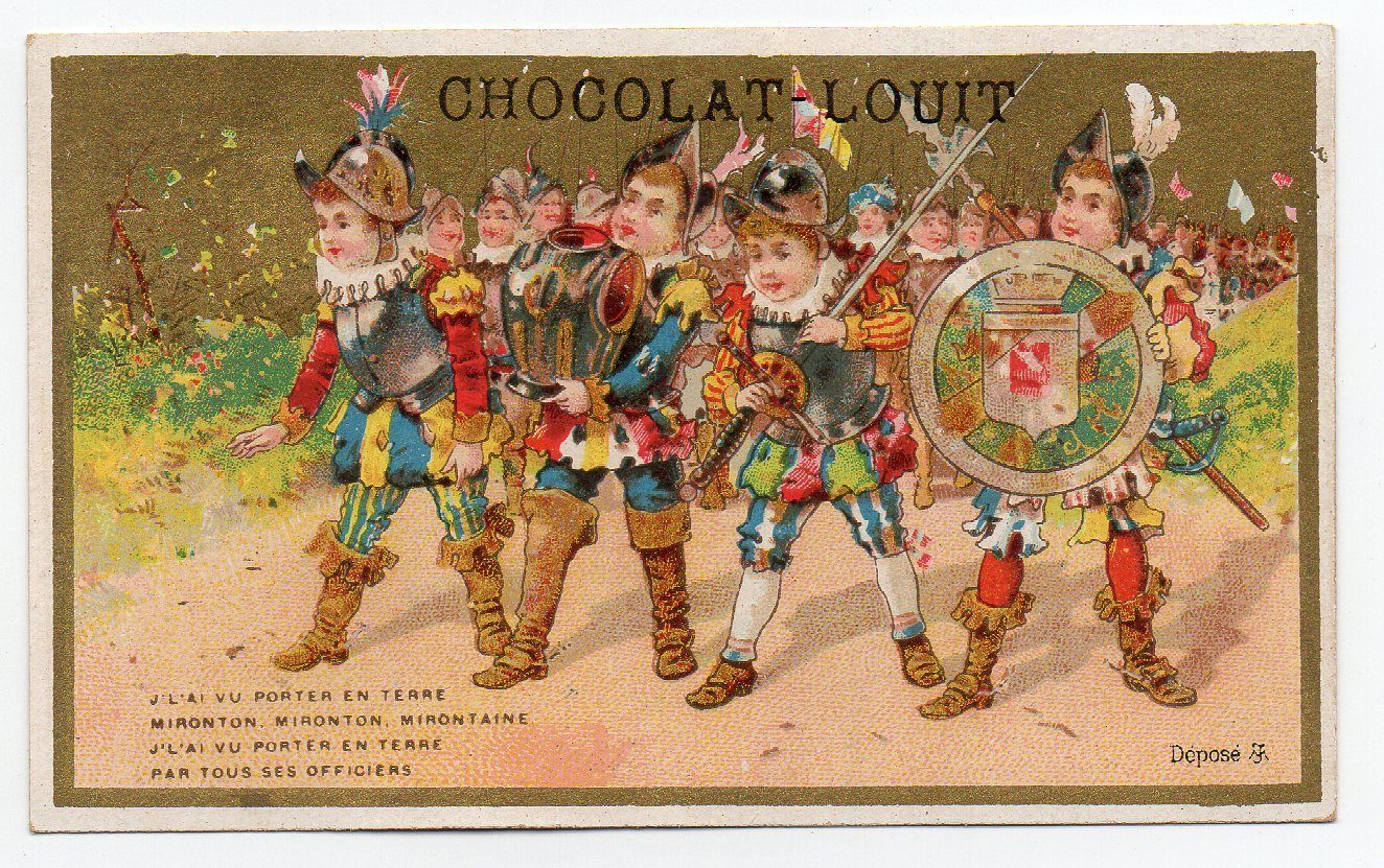 Malbrough s'en va-t-en guerre (chocolate Louit circa 1890)