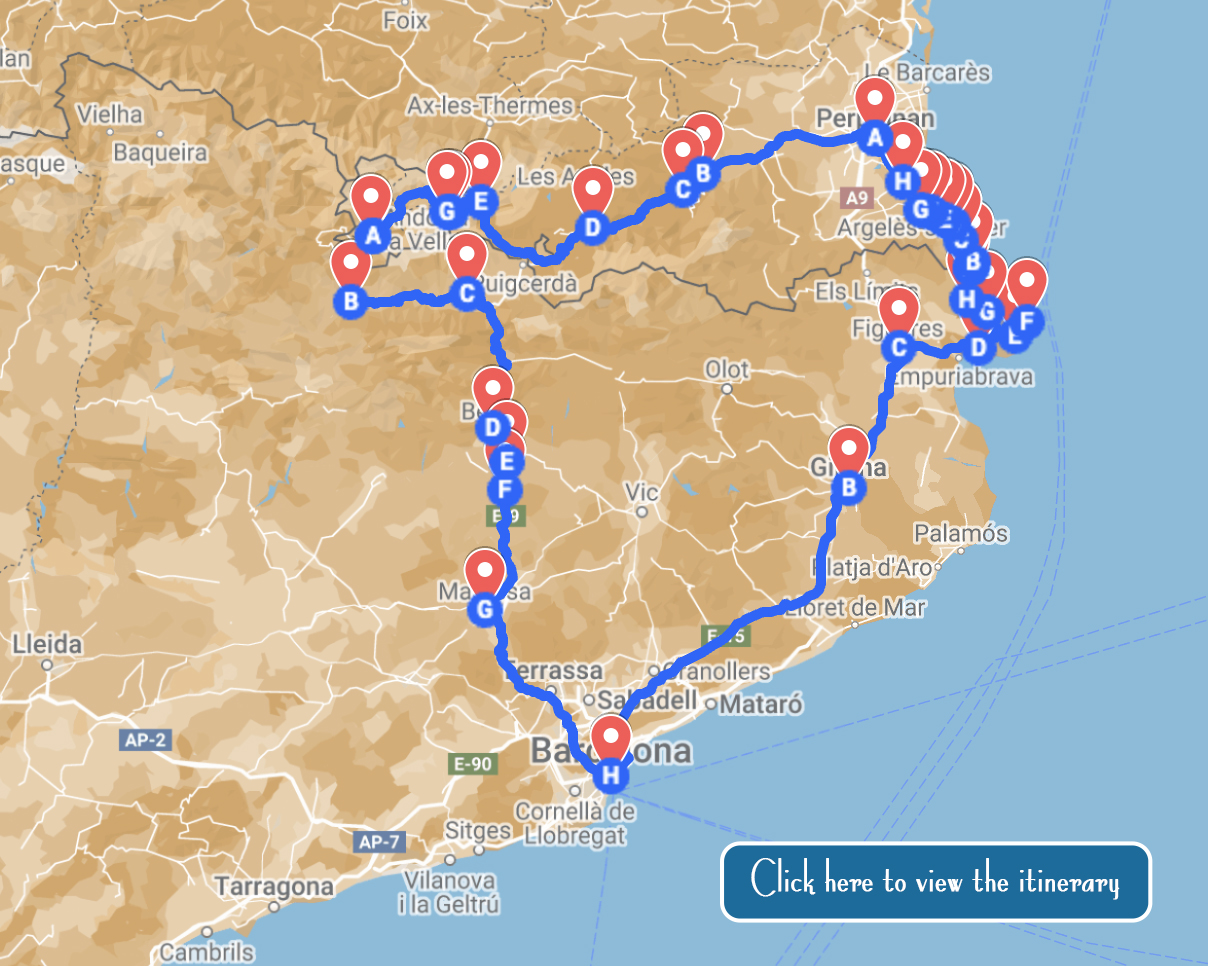 Map Barcelona to Perpignan