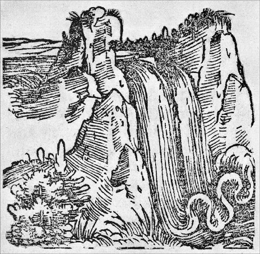 The falls by Sebastian Münster (1544)