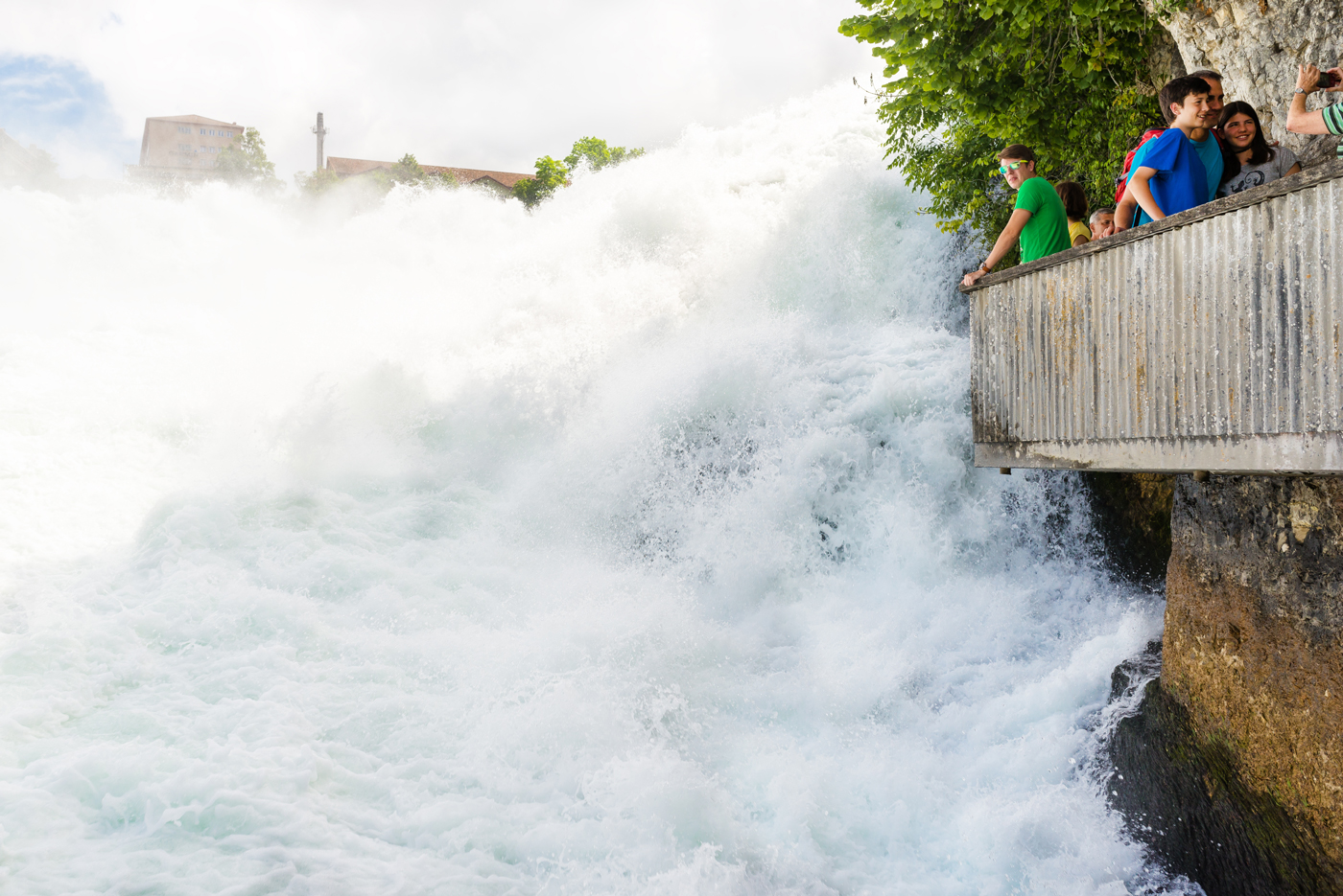 The Rhine Falls observation platform. Photo @kinek00 via Twenty20