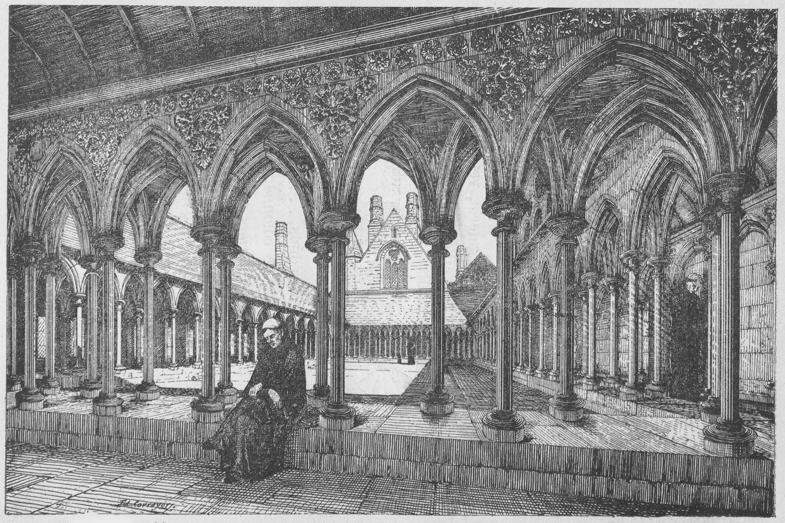 Mont-Saint-Michel Abbey in the past