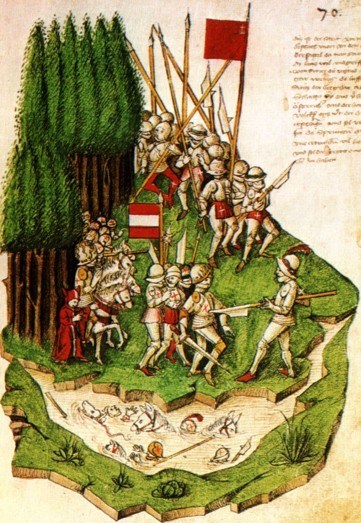 Bataille de Morgarten. Public Domain via Wikimedia Commons