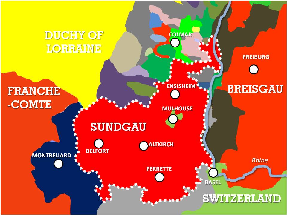 Sundgau Carte Histoire des Habsbourg en Alsace © French Moments