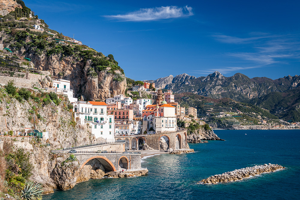 Mediterranean Cruise Experience. Atrani Amalfi Coast Italy. Photo by SeanPavone via Envato Elements