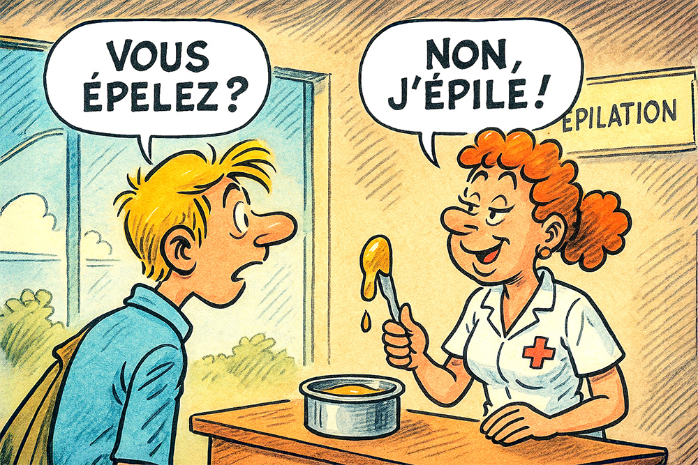 appeler épeler épiler, Image by OpenAI