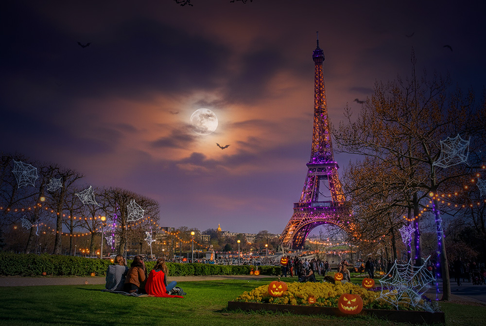 Halloween in France Eiffel Tower copyright French Moments