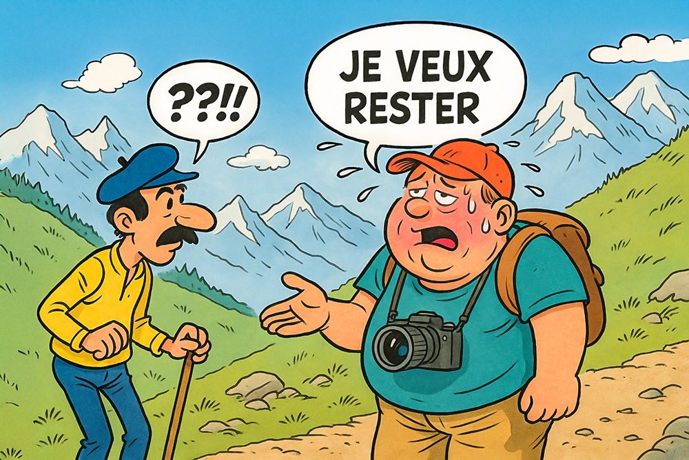 To rest vs rester. Image by OpenAI