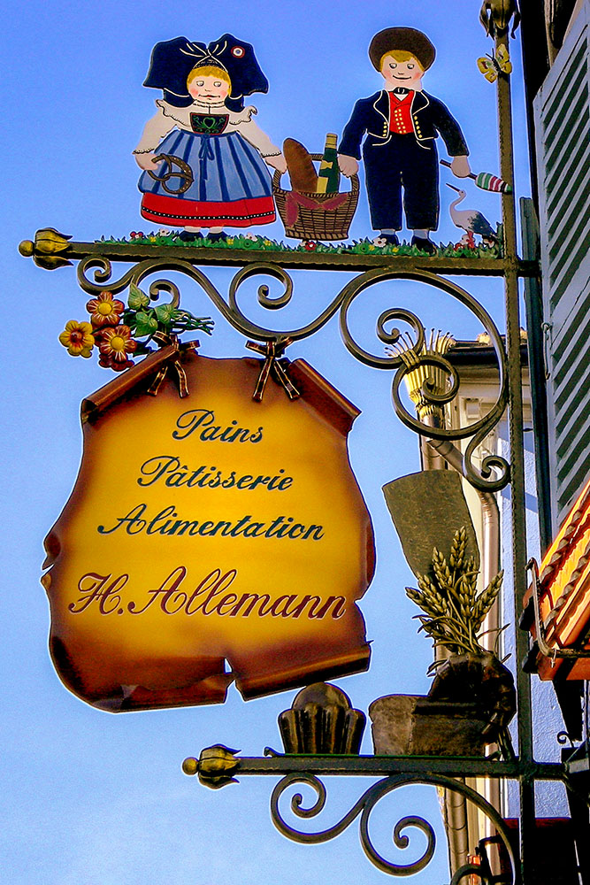 Eguisheim Alsatian Signpost copyright French Moments Wrought-iron sign © French Moments