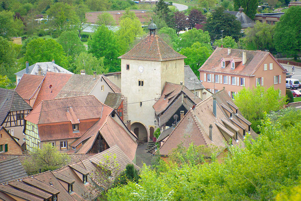 Porte de Munster seen from the Sentier des Toits