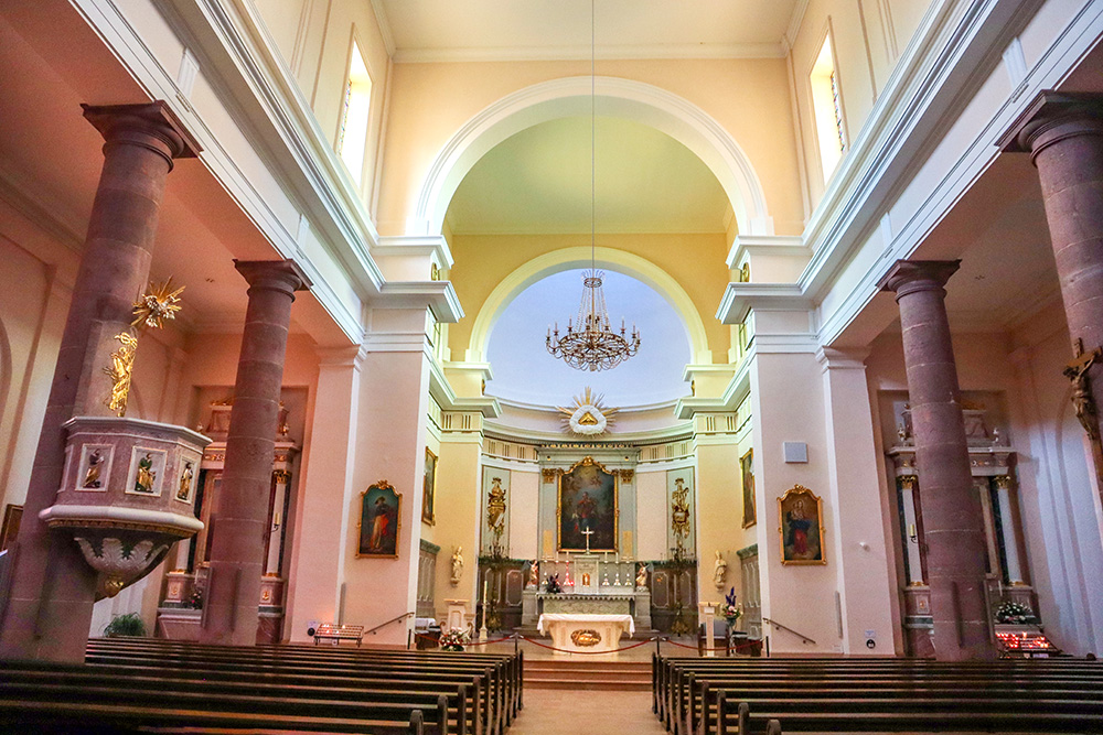 Inside Turckheim's Saint-Anne Church