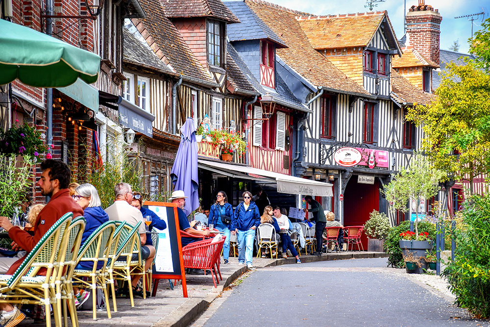 The central square of Beuvron-en-Auge, one of France's most beautiful villages