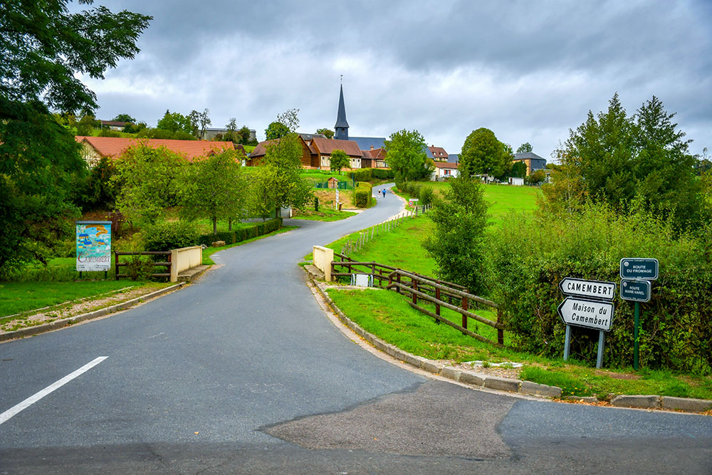 The road leading to the village of Camembert in the Pays d'Auge