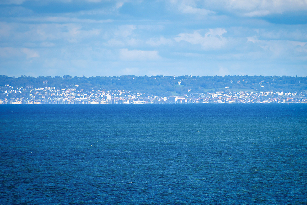 Côte Fleurie and Deauville-Trouville seen from the Caen-Portsmouth ferry