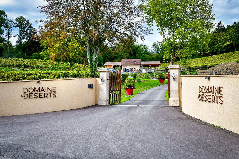 The entrance to the vineyards of Le Domaine des Déserts