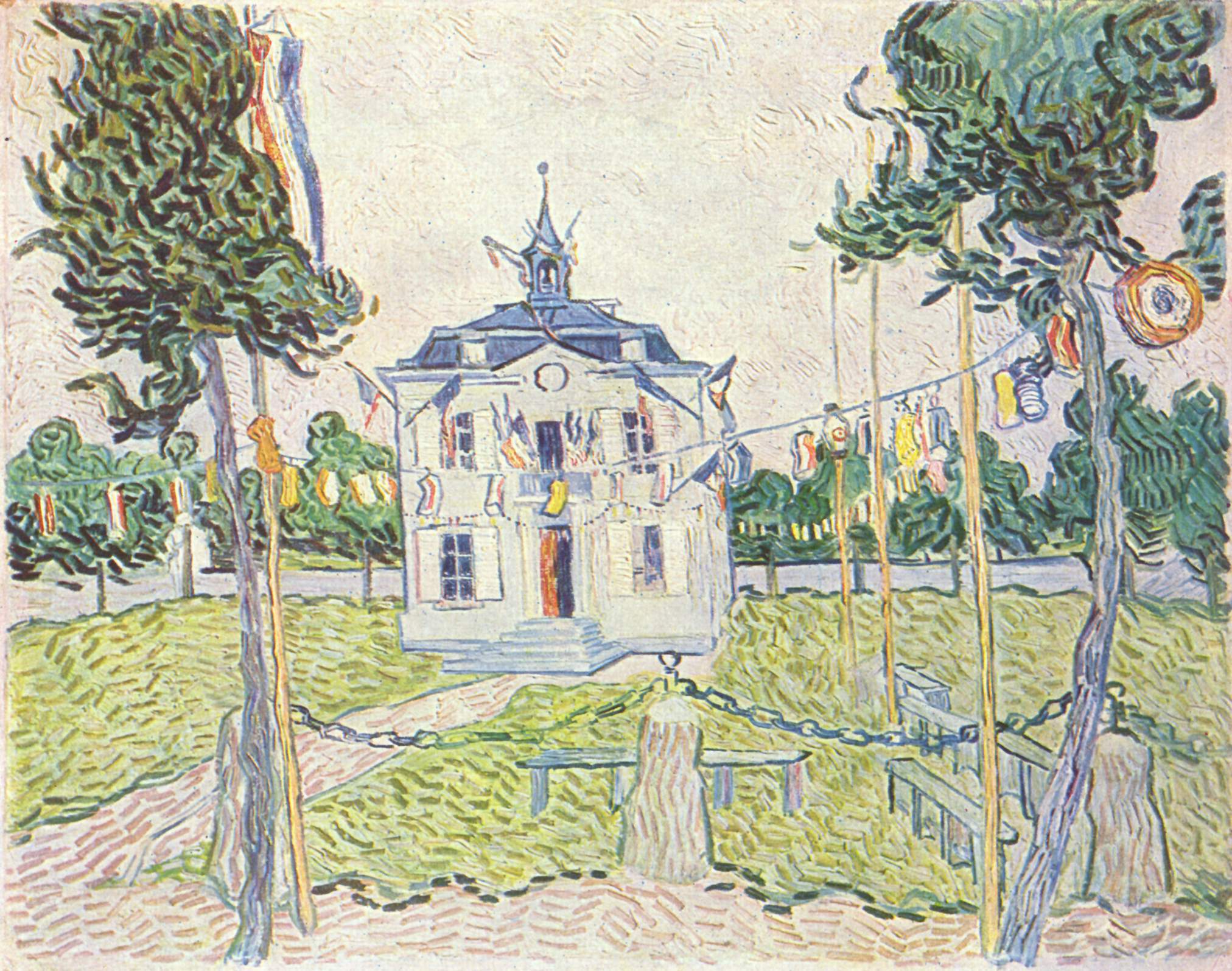 La Mairie d'Auvers-sur-Oise le 14 juillet by Vincent Van Gogh 1890
