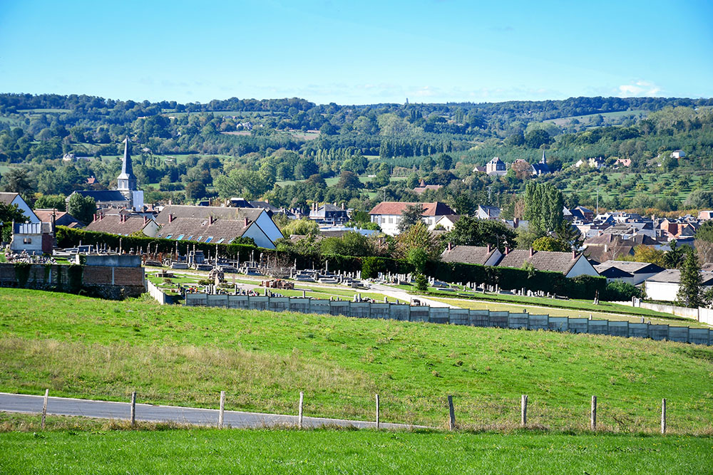 A general view of Livarot in the Pays d'Auge