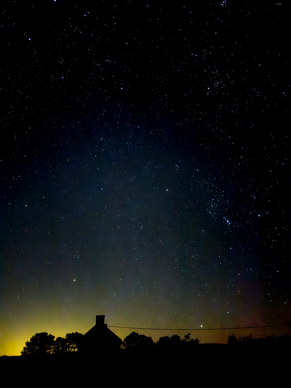 The stars in the night in the Pays d'Auge near Livarot