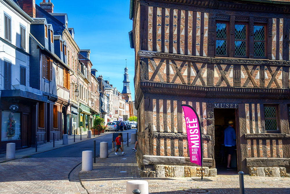 The high street of Orbec, Normandy
