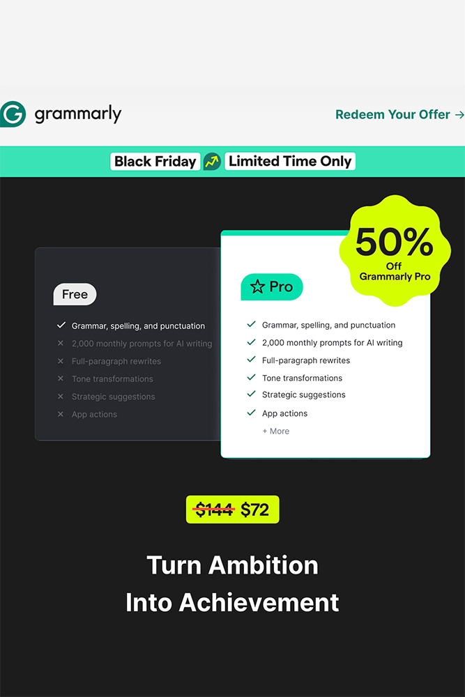 Black Friday Grammarly Black Friday in France at Grammarly
