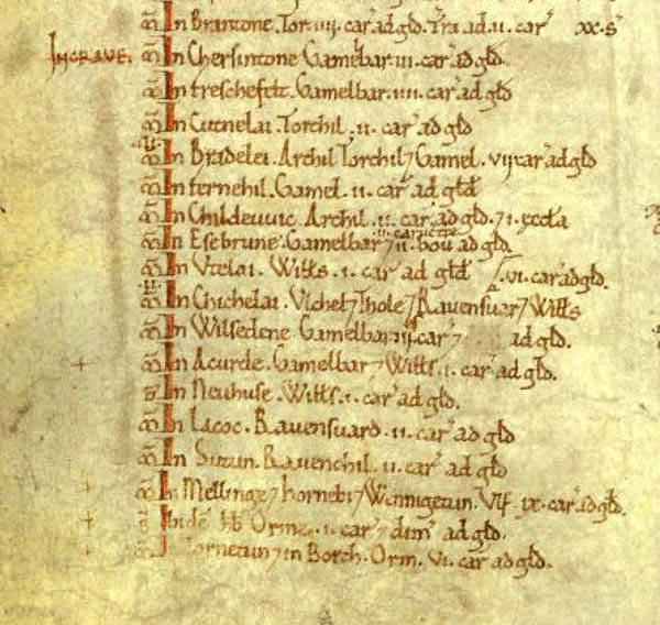 Extrait du Domesday Book