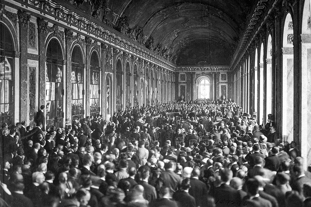 Signing of the Treaty of Versailles in Hall of Mirrors